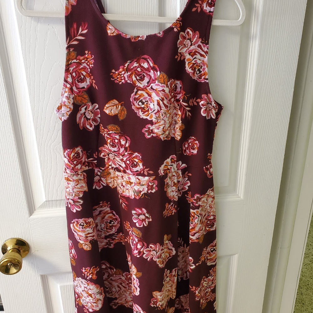 Forever21 burgundy floral sundress